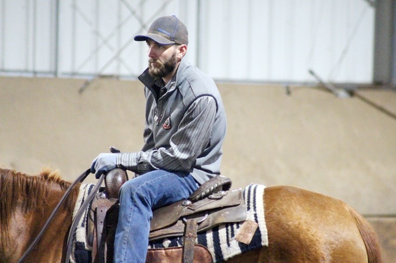 Kyle Fischer was invited by the Barrhead Light Horse Club to hold a beginner reining clinic at the Barrhead Ag Barn on April 28 &#8211; 29. More than a dozen people