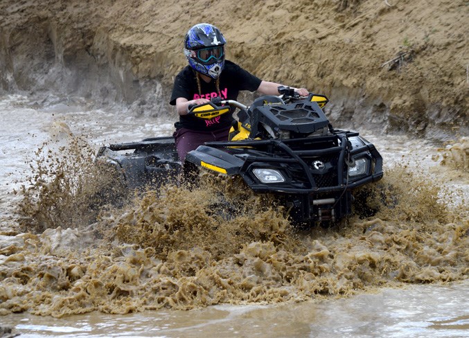 Jenna Grossenbacher getting bogged down during the mud bog.