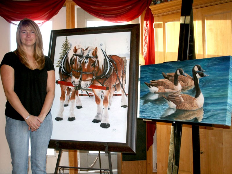 These are two of the many impressive paintings Rich Valley&#8217;s Tammy Taylor has completed recently that will be showcased at the Dodge City Western Art Gallery that is