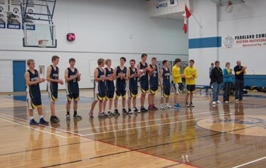 Silver lining: The Senior boys Gryphons show good sportsmanship after their agonizing 58-53 loss to the home team in an exciting final that kept spectators on the edge of
