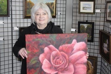 Maureen Flinn, Barrhead Arts Club&#8217;s artist of the month, who says she paints from the heart. She will be present at the Arts Gallery on Friday for an &#8220;open