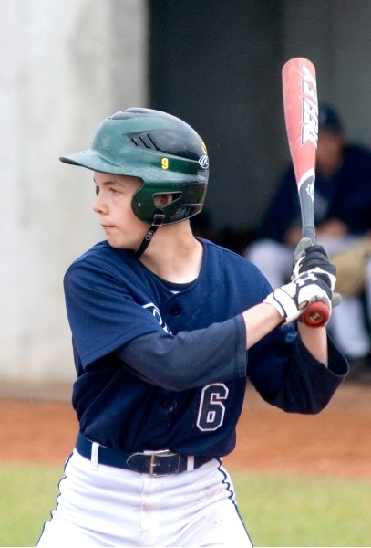 Darian Cyre waits patiently for Westlock to send their next pitch.