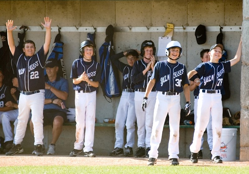 Although Barrhead lost their game against Sherwood Park, small moments of victory still showed on the faces of each player as they cheered on their teammates. The Yankees