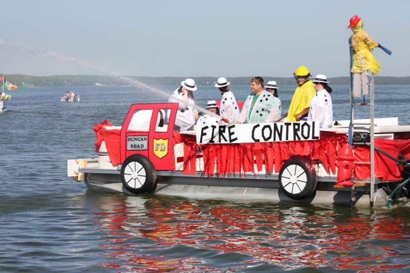 Few escaped a Fire Control hosing on Saturday, not even those sunning themselves on the shore. Presumably judges were spared for they awarded the crew a prize!