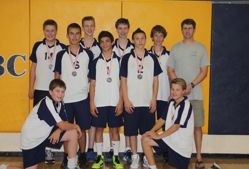 Haul of silver: Barrhead &#8216;s junior boys parade their silver medals after Saturday &#8216;s JV volleyball tournament final against O &#8216;Leary. They are pictured with 