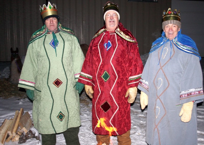 Three wise men: The three kings who came to see baby Jesus were played by John Bysterveld, Richard De Vrice and Chuck Mortimer.