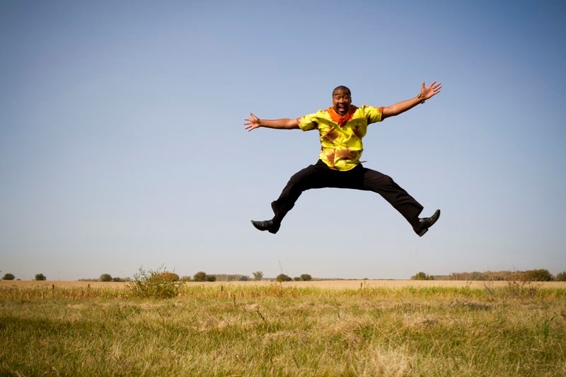 Jumping for joy: Edmonton-based Garth Prince and Okapi Jambo will be in Barrhead on Friday, Jan. 18, giving listeners a taste of African-flavoured music. They will be