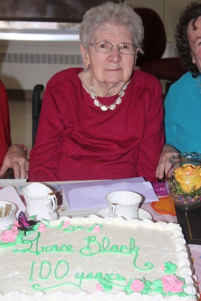 Many happy returns: Grace Black was the centre of attention on Saturday as she celebrated her 100th birthday.