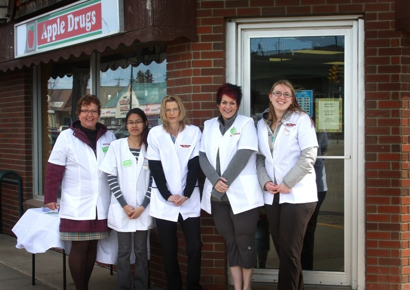 Teresa Kristel, Aisa Mayo, Connie Mast, Tracey Fortin and Justine Tally outside Fyfe &#8216;s last Thursday.