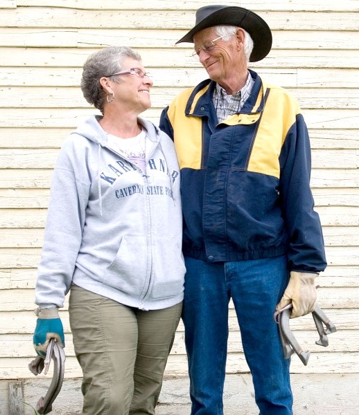 Alvin and Irene Nanninga, married three years this Dec., have spent the summer traveling and competing in various horseshoe competitions.