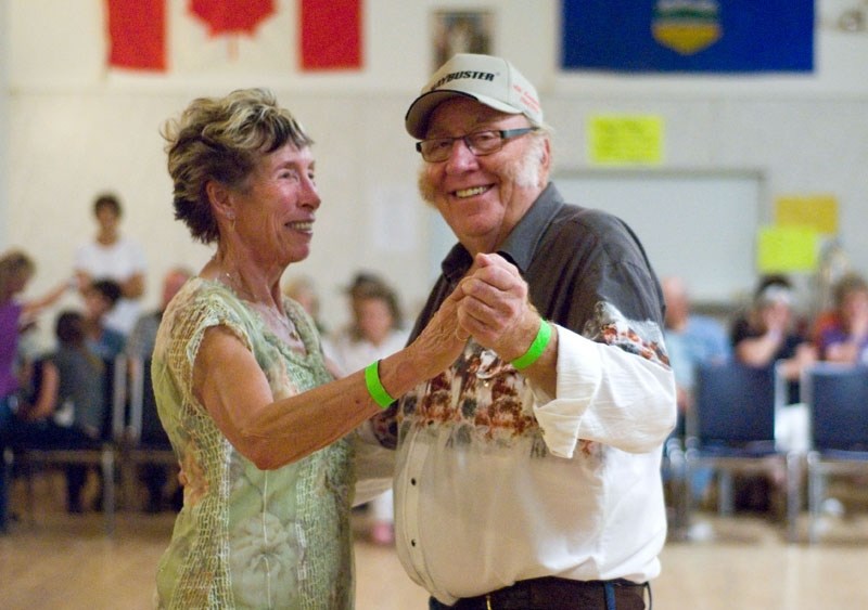 Dolly Killaly from Wetaskiwin dances with partner Victor Lauder, who came from Duffield. The two said they had a wonderful time.