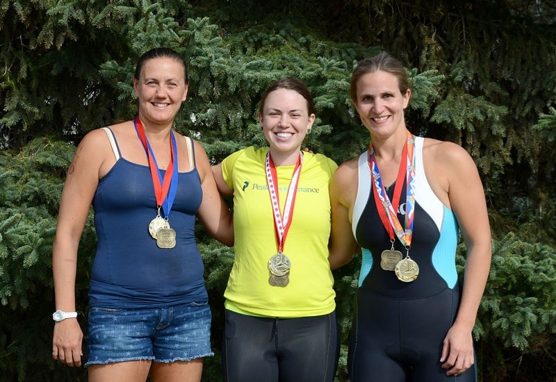 Overall winners in the Queen of Hearts Triathlon.