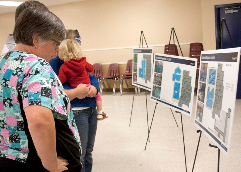 Dozens of people showed up at the Multi-Purpose Room on Oct. 3 to view the revised plans for Barrhead&#8217;s new aquatic centre. Another open house is planned for Thursday,