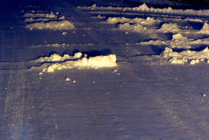 Drivers beware! Peter Nesterchuk took this photo that shows the problem of snow forming icy ridges on rural roads in Barrhead.