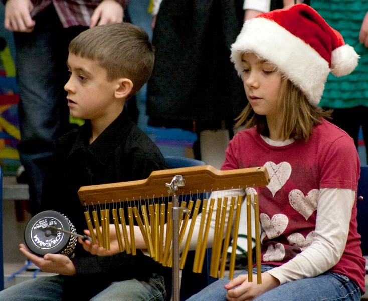 Justin Keith and Brigit Petryshyn add some musical accompaniment to one of the songs.