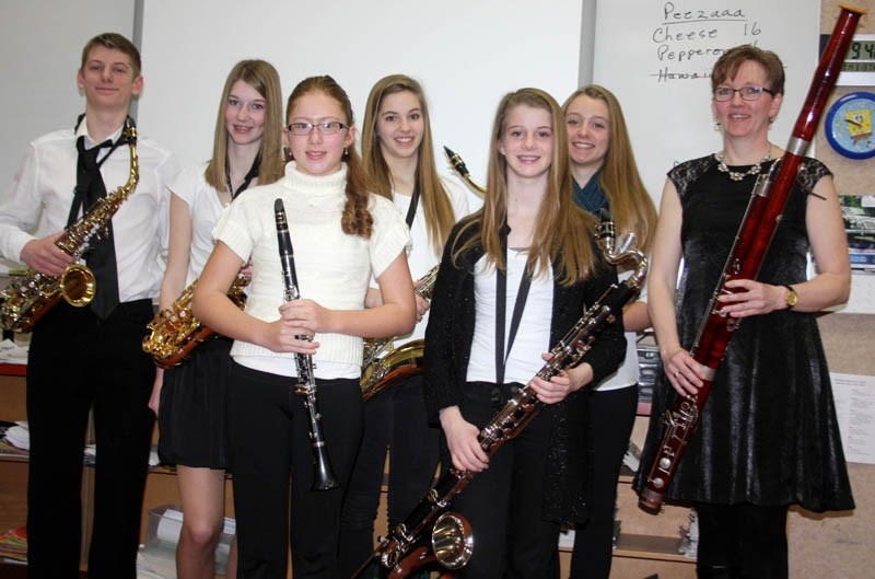 The Neerlandia Woodwind Ensemble is pictured last Thursday after performing at the 34th Barrhead Rotary Music Festival. The ensemble, playing in the school woodwind ensemble, 