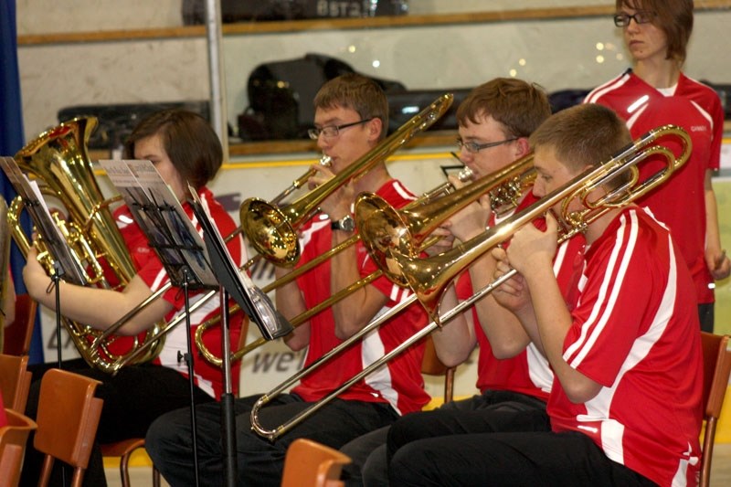 Pictured, left to right, are Robyn Kitz, Mark Fountain, Luke Vanderwekken, David Kleinfeldt and Cassidy Ladan (back).