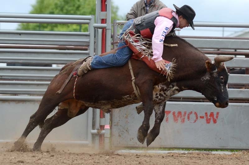There were a handful of daring souls who braved the bull riding event, including Russell Friend from Irricana, Alberta.