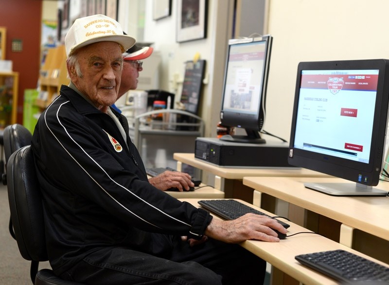 Wilf Seal, 94, learned to use a computer last week, just so he could do his part and vote at the library.