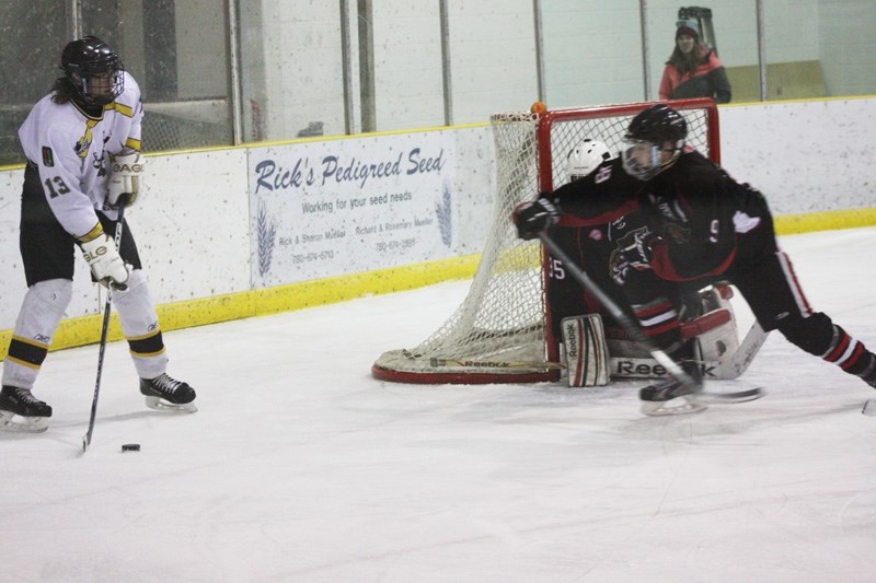 Steeler Koby Adams looks for someone to pass to in the dying seconds of the game.