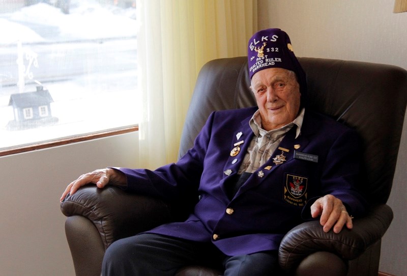 Ralph Leas sits in his home wearing the same colours he has proudly worn for over 65 years. Leas is a member of the Barrhead Elks Lodge, and has been a part of the club since 