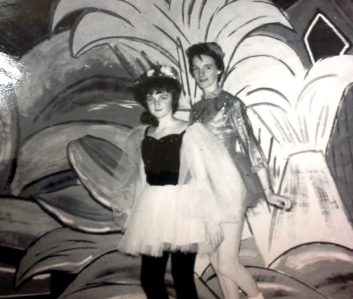 Judy Pihowich and Lucille Lisowski pose for a photo as teacher and student when Lucille was a skating instructor in Barrhead.