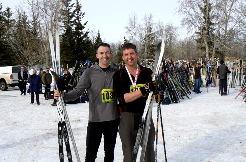 The Birkenbeiner is truly a family affair for the Geldermans. Here Gelderman poses with his brother, Wendell Gelderman before the race. His sons William and Cameron also