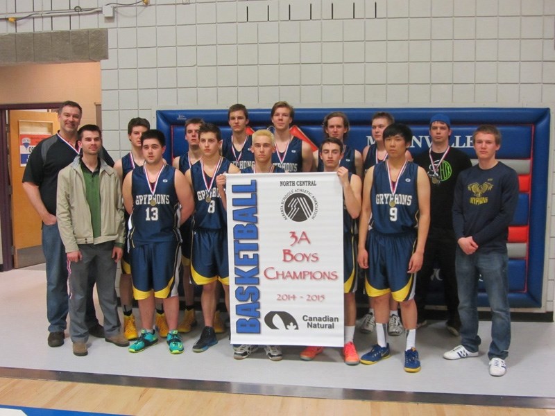 On the weekend of March 14 the Barrhead Composite High School Boys Gryphons became the 3A Zone Champions and qualified for the provincials. The Gryphons are: Marcel Jansen,