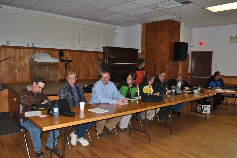 From left: Fort Assiniboine Coun. Dale Kluin, Whitecourt Central Coun. Ron Govenlock, Whitecourt West Coun. Chad Merrifield, Anselmo Coun. Sylvia Bonnet, Mayor Jim Rennie,