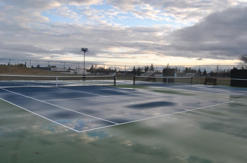 The tennis were empty on Thursday, April 23 due to rain, but usually are brimming with activity every Tuesday and Thursday.