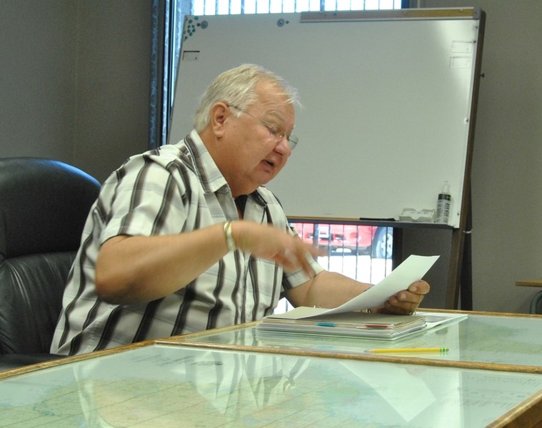 Utilities Officer Barry Billey addressed the Barrhead County Council on Tuesday, July 7, concerning a water leak along one of the Barrhead Regional Water Commission lines.
