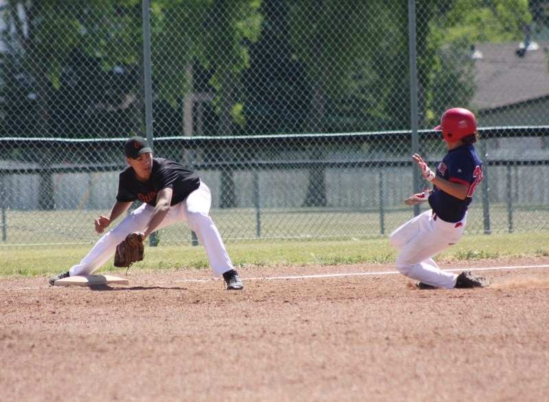 Tanner Whiting stemmed the tide of runs during the Red Sox offensive, staving off a victory and helped keep the win for Barrhead during the first game on Saturday.