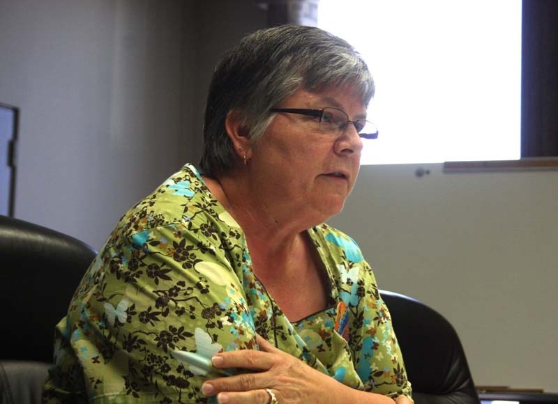 Rita Lyster attended the regular meeting of County Council on Tuesday, September 1 to implore counsellors to work together with the town on the issue of the proposed pool.