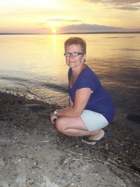 Barrhead resident Violet Schriever, pictured here in front of a Saskatchewan lake, will take part in the inaugural One Walk to Conquer Cancer in Calgary in June.