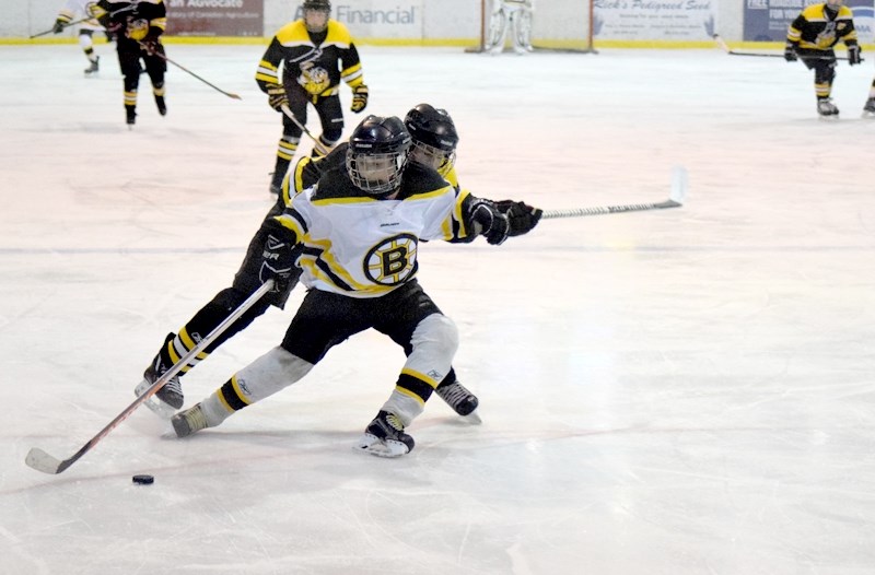 Brendan Bujold beats his man in the offensive zone while killing a penalty.