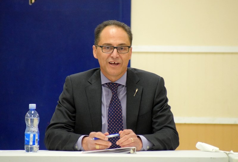 Joe Ceci MLA for Calgary-Fort was the featured guest speaker at the Barrhead and District Chamber of Commerce meeting on Thursday, April 21.