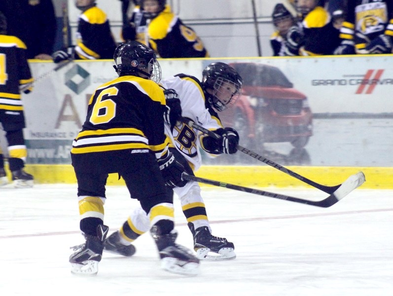 Barrhead &#8216;s Jamie Visser scored the goal that cinched the win for the Flyers, despite a great deal of effort from Predators players such as Mark Purshke.