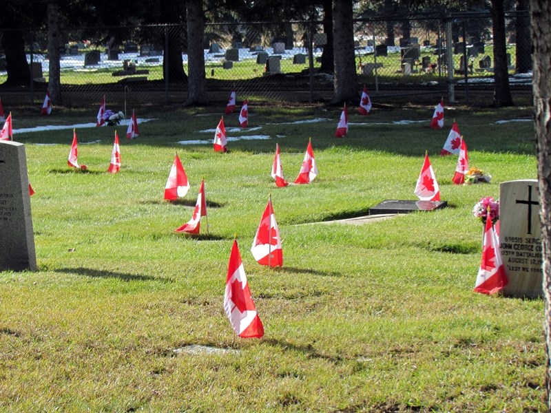 More than 200 Canadian flags are dispersed among the 40+ cemetaries within the County of Barrhead, in addition to the Field of Honour, and are done so in remembrance of