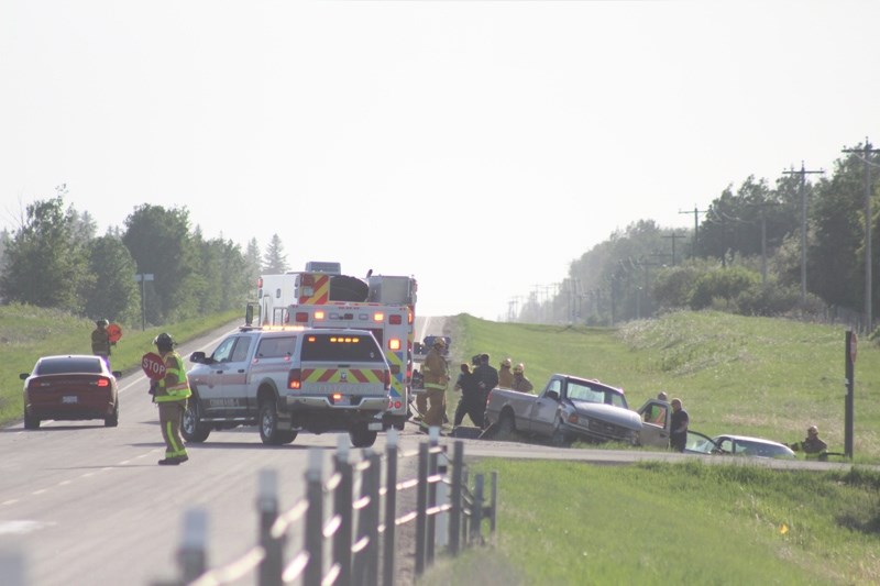 A two-vehicle collision on Highway 18 May 30, resulted in at least one individual being airlifted to Edmonton via STARS ambulance in the early morning hours of May 31.