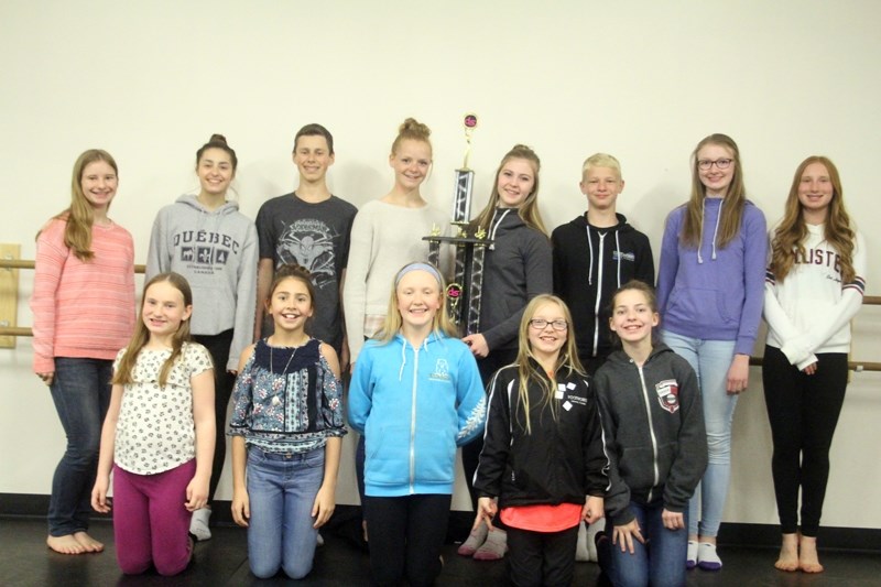 &#8216;Dance Strong &#8216; trophy winners from Irene Widdup &#8216;s Footworks Dance Academy from left to right: (Front row) Alanna Semler, Lunay Wepener, Danaca Bell,