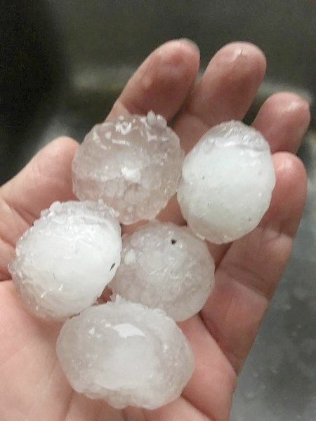 Shelley Batdorf said hail the size of golf balls fell in Gardenview.
