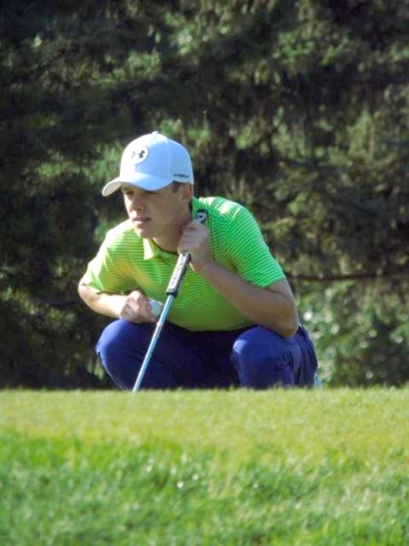 Ty Steinbring sizing up a putt in the Canadian Western Future Links tournament in Fernie, B.C. It was through this tournament that Steinbring qualified to play in the