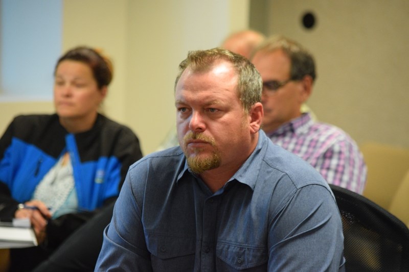 Darrel Renkema, owner and operations manager of Quadel Growers Incorporated gives Woodlands County councillors a presentation about his company &#8216;s proposed medical