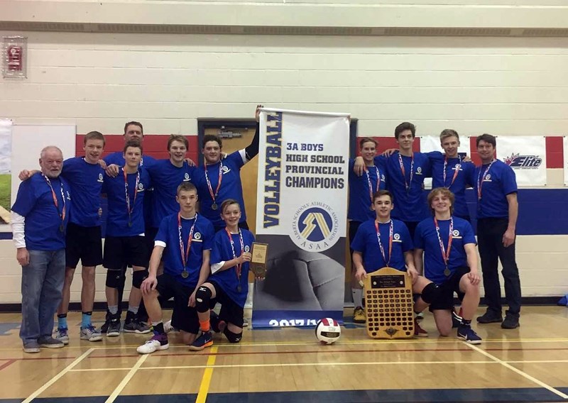 The 2017 BCHS Senior Boys Gryphons were successful in retaining the 3A Boys High School Provincial Championship banner after defeating Morinville in the final set Nov. 23.