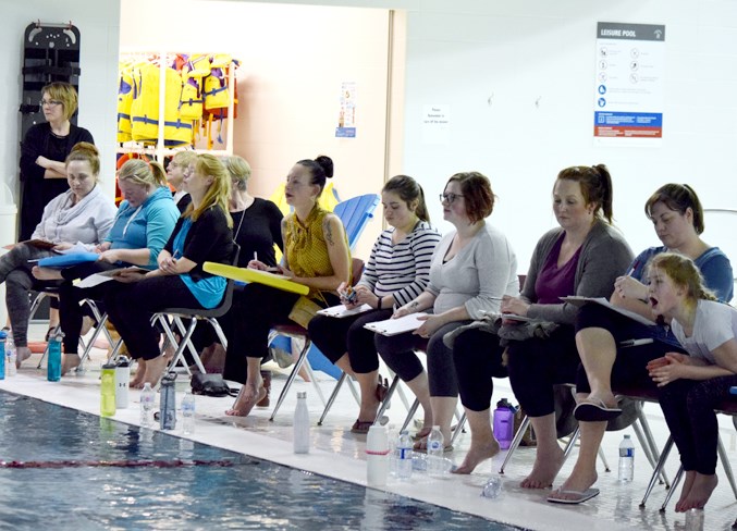 A small army of volunteers were required to keep track of the swimmers laps.