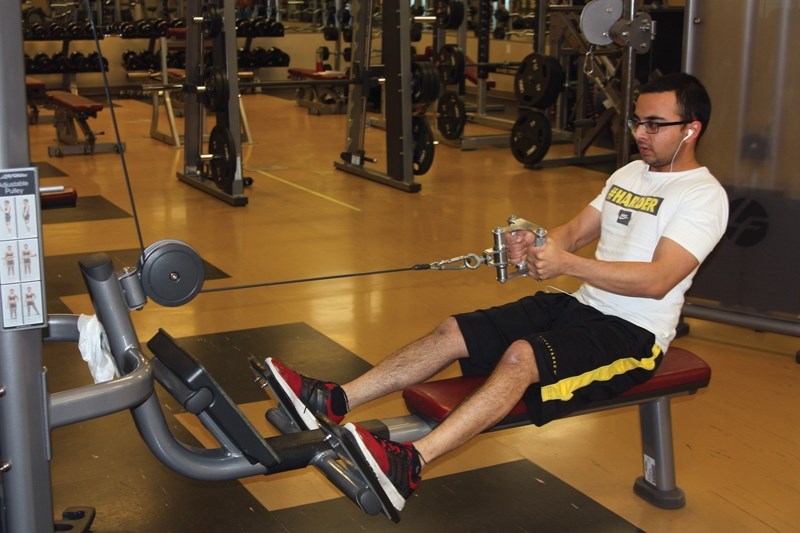 Membership numbers to the Rotary Spirit Centre were down in 2017, but that doesn’t mean it’s not still the busiest place in town. Pictured, Yasir Iqbal works out on the low