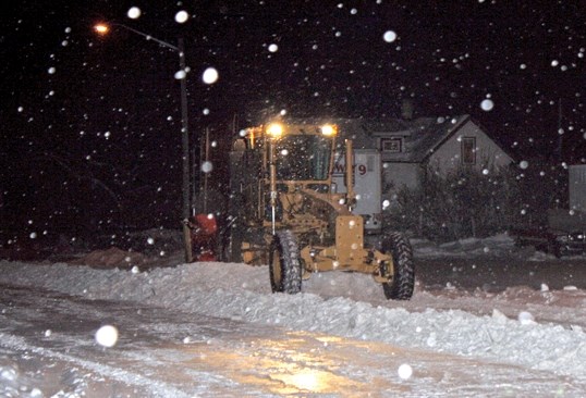 Town crews have been busy this past week, clearing snow from residential and main streets.