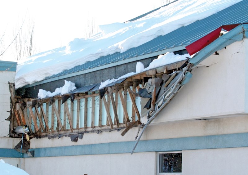 Damage to the roof on the south side of the Westlock Recreation Centre will be given a temporary patch job before more extensive repairs are done in the spring, said town CAO 