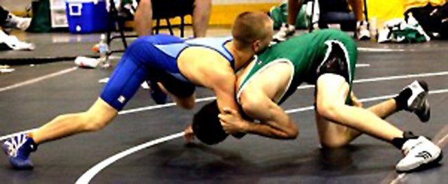 Clyde&#8217;s Austin Tremblay (top) out-maneuvers his opponent during the Western Canada Summer Games in Kamloops last week, where he earned a gold medal.