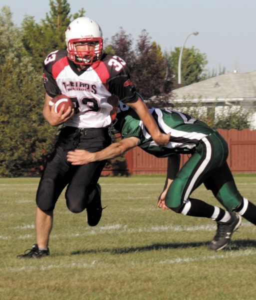 The Westlock Thunderbirds improved to 2-0 on the season following a big 32-8 win over the Vegreville Vortex on Friday. Pictured is Chase Boyson during the club&#8217;s